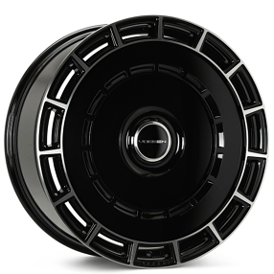24" Vossen Wheels HF-9 Gloss Black Polished Floating Cap Rims