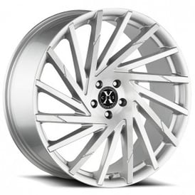 22" Xcess Wheels X02 Brushed Face Silver Rims