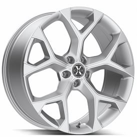 18" Xcess Wheels X05 5 Flake Silver Machined Rims