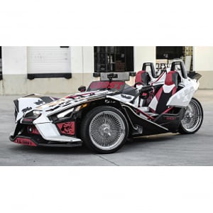 20/22" Staggered LA Wire Wheels Standard 150-Spoke Straight Lace Chrome Polaris Slingshot / 3-Wheeler Rims 
