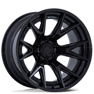 22" Fuel Wheels FC402 Catalyst Matte Black with Gloss Black Lip Off-Road Fusion Forged Rims