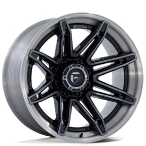 22" Fuel Wheels FC401 Brawl Gloss Black with Brushed Dark Tinted Clear Face and Lip Off-Road Fusion Forged Rims