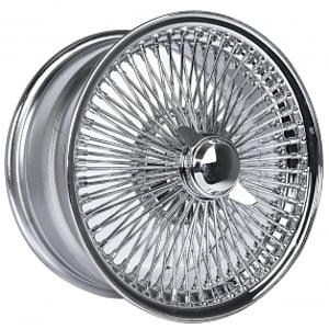18x8" LA Wire Wheels FWD 100-Spoke Straight Lace Chrome Rims