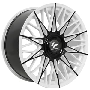 20" Lexani Wheels Newport-XL Custom White with Gloss Black Accents Rims 