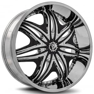 26" Diablo Wheels Morpheus Chrome with Black Inserts Rims