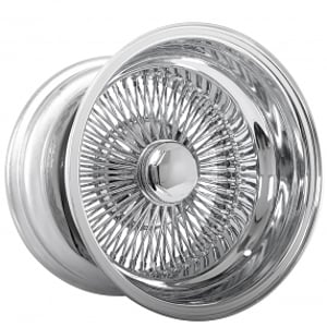 15x10" LA Wire Wheels Reverse 100-Spoke Straight Lace Chrome Rims