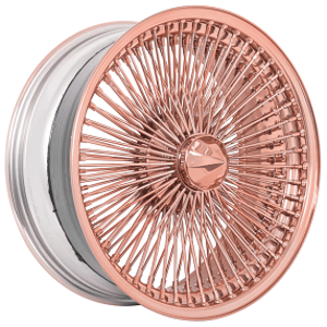 20x8" LA Wire Wheels FWD 150-Spoke Straight Lace Rose Gold Rims