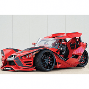 20/22" Staggered Ferrada Wheels FR4 Matte Black with Gloss Black Lip Polaris Slingshot / 3-Wheeler Rims