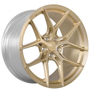 20/21" Staggered Avant Garde Wheels M580R Custom Satin Champagne Gold Brushed Rims