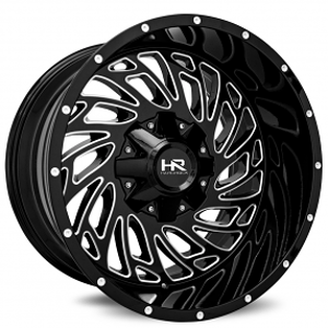 20" Hardrock Wheels H710 Attack Gloss Black Milled Off-Road Rims