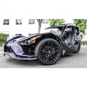 22" Staggered Lexani Wheels Aries Gloss Black Polaris Slingshot / 3-Wheeler Rims