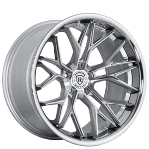 20" Staggered Rohana Wheels RFC3 Machined Silver with Chrome Lip Flow Formed Rims
