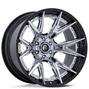 20" Fuel Wheels FC402 Catalyst Chrome with Gloss Black Lip Off-Road Fusion Forged Rims