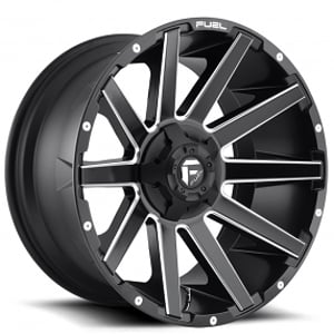 22" Fuel Wheels D616 Contra Matte Black Milled Off-Road Rims 