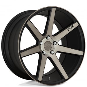 20" Staggered Niche Wheels M150 Verona Black Machined with Dark tint Rims 
