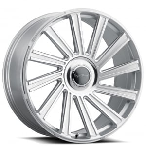 22" Blaque Diamond Wheels BD-40 Silver Machined Floating Cap Rims