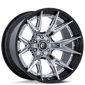 22" Fuel Wheels FC402 Catalyst Chrome with Gloss Black Lip 6-Lug Off-Road Fusion Forged Rims