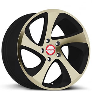 18" Shift Wheels Strut Gloss Black with Bronze Machined Face Rims 