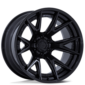 22" Fuel Wheels FC402 Catalyst Matte Black with Gloss Black Lip 6-Lug Off-Road Fusion Forged Rims