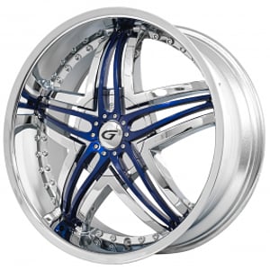 24" Diablo-Gianna Wheels Blitz Chrome with Custom Finish Inserts Rims