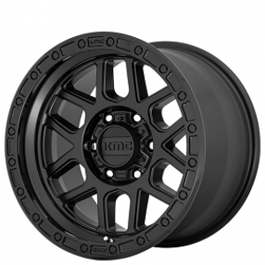20" KMC Wheels KM544 Mesa Satin Black with Gloss Black Lip Off-Road Rims 