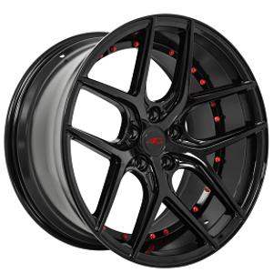 20" AC Wheels Divino Gloss Black with Custom Red Rivets Rims 