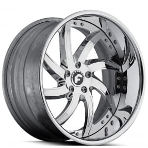 24" Staggered Forgiato Wheels Azioni Chrome Forged Rims