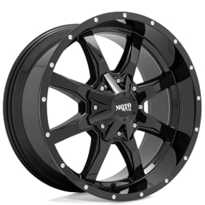 18" Moto Metal Wheels MO970 Gloss Black with Milled Lip Off-Road Rims 