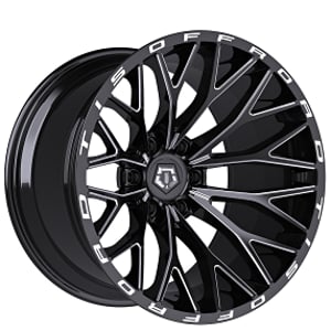 26" TIS Wheels 566BM Gloss Black Milled Off-Road Rims
