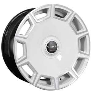 22" Koko Kuture Wheels Sicily Custom White with Machined Face Floating Cap Rims