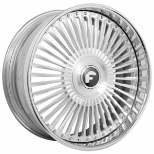 24x9/10" Forgiato Trimestre Brushed Silver with Chrome Lip 3-Piece Forged Wheels (5x112/114/120, +25/35mm)