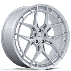 20" Niche Wheels NC286 Riviera Gloss Silver with Brushed Face Flow Formed Rims
