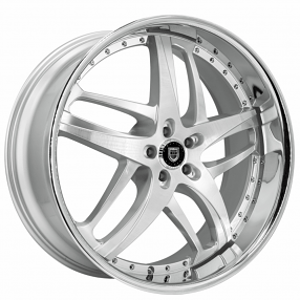 24" Lexani Wheels Solar Silver with SS Lip Rims