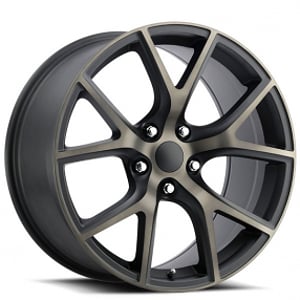 20" Jeep Grand Cherokee Trackhawk Wheels FR 75 Satin Black Machined with Bronze Clear Coat OEM Replica Rims