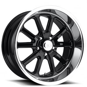 18" U.S. Mags Wheels Rambler U121 Gloss Black with Diamond Cut Lip Rims 