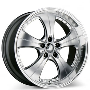 19x9.5" ACE C053 Trend Hyper Silver with Machined Lips Wheels (5x112/114/120, +40mm) 