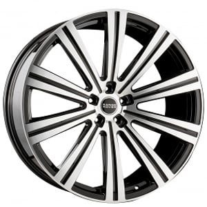 24" Avant Garde Wheels Vanguard Machined Face with Gloss Black Window Rims 