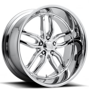 22" Staggered U.S. Mags Wheels C-Ten U127 Chrome Rims