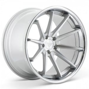 22" Ferrada Wheels FR4 Silver Machined with Chrome Lip Rims