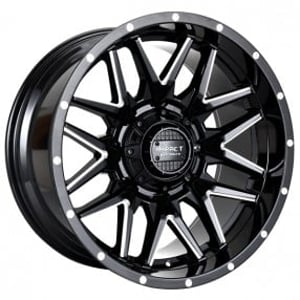 17" Impact Off-Road Wheels 819 Gloss Black with Milled Windows Rims