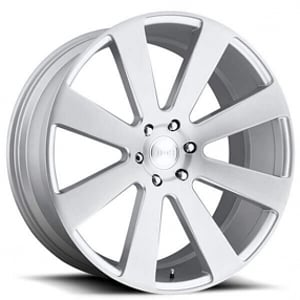 24" Dub Wheels 8 Ball S213 Brushed Silver Rims 