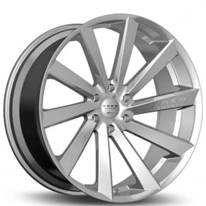 22" Staggered Koko Kuture Wheels Kapan Gloss Silver Rims 