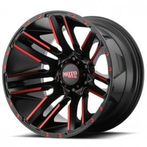 20" Moto Metal Wheels MO978 Razor Satin Black Machined with Red Insert Off-Road Rims 