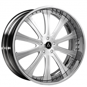 22" Artis Forged Wheels Oak Cliff Brushed Silver Face with Chrome Lip Rims