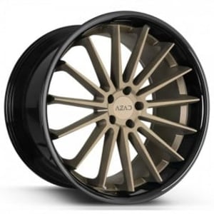 22" Staggered Azad Wheels AZ24 Bronze with Black Lip Rims