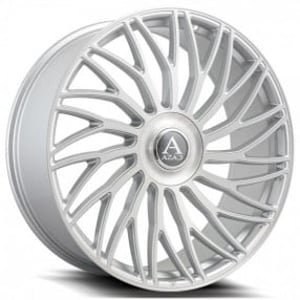 20" Staggered Azad Wheels AZ717 Silver Brushed Floating Cap Rims