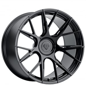 20" Blaque Diamond Wheels BD-F18 Gloss Black Flow Forged Rims 
