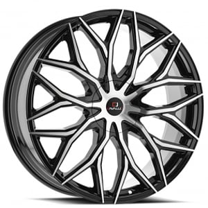 22" Cavallo Wheels CLV-37 Gloss Black Machined Rims