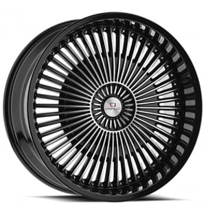 22" Cavallo Wheels CLV-41 Gloss Black Machined Rims