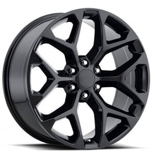 22" Chevy Truck Snowflake Wheels FR 59 Gloss Black OEM Replica Rims